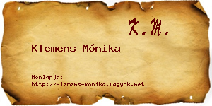 Klemens Mónika névjegykártya